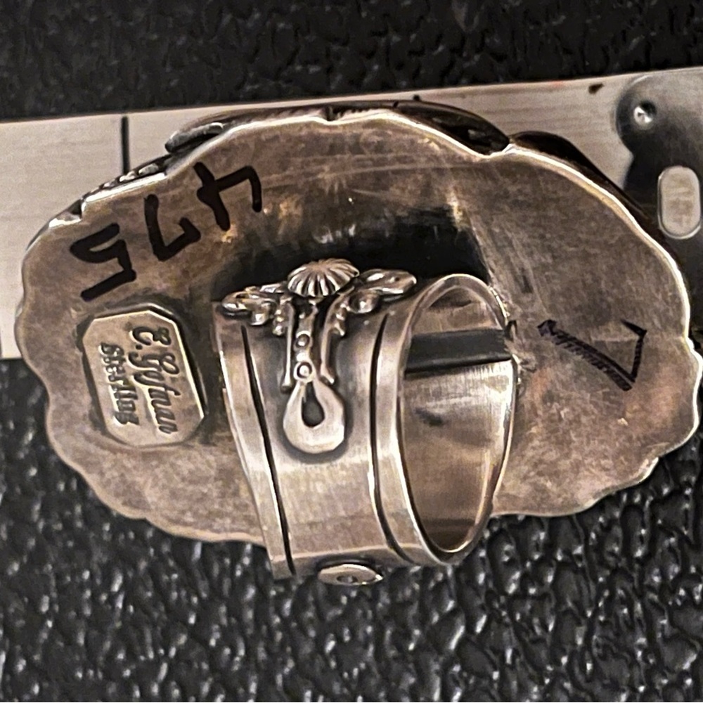 Large Native American Statement Ring With Sonora … - image 4